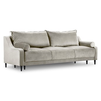 Sofa aksamitna z funkcją spania RUTILE beżowy