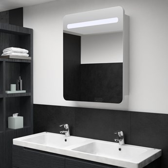 vidaXL Szafka łazienkowa z lustrem i LED, 60 x 11 x 80 cm