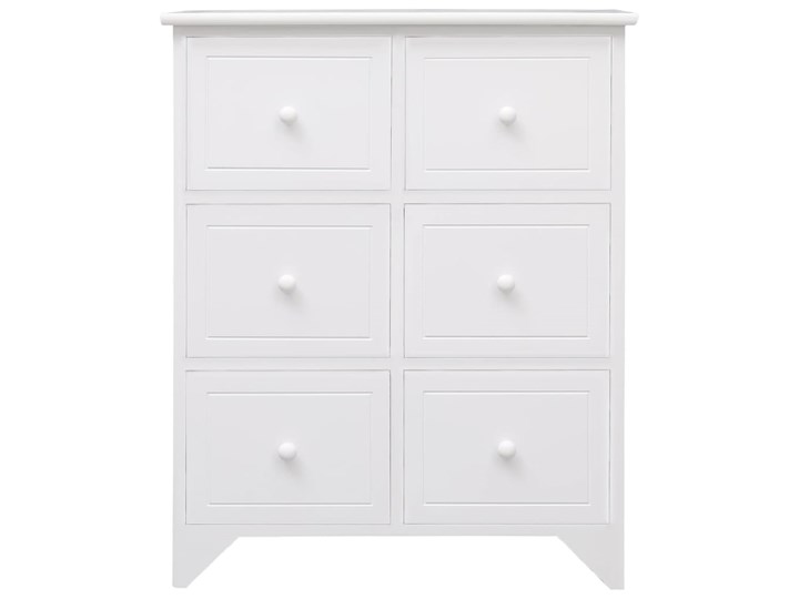 vidaXL Komoda z 6 szufladami, biała, 60x30x75 cm, drewno paulownia Szerokość 60 cm Płyta MDF Głębokość 30 cm Z szufladami Pomieszczenie Salon Szerokość 105 cm Kolor Biały