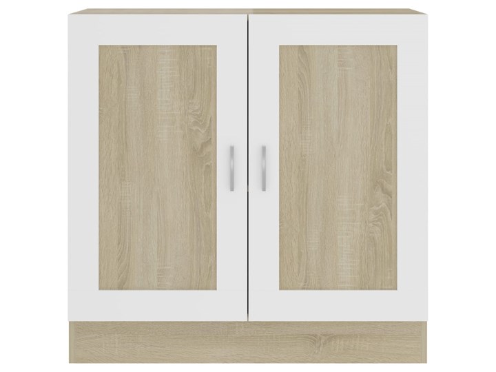 vidaXL Szafka na książki, biel i dąb sonoma, 82,5x30,5x80 cm, płyta Stojące Szerokość 83 cm Płyta laminowana Drewno Głębokość 31 cm Płyta MDF Płyta meblowa Styl Tradycyjny