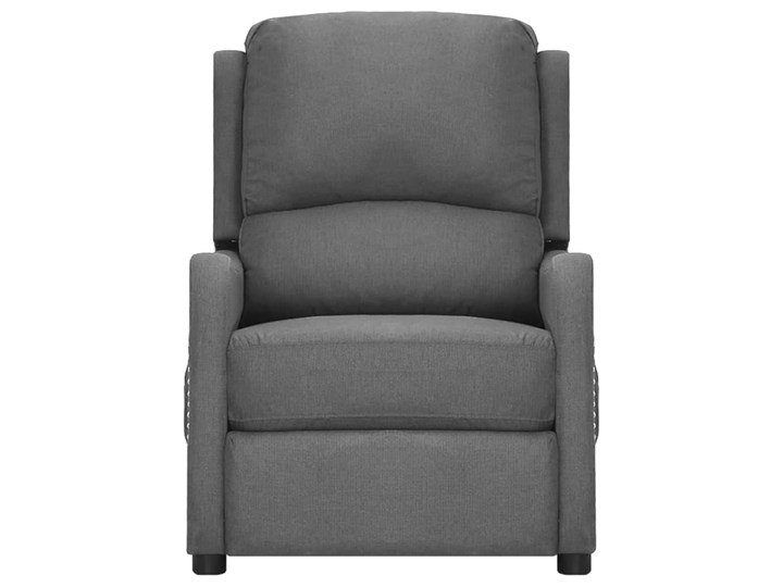 vidaXL Rozkładany fotel masujący, jasnoszary, obity tkaniną Tworzywo sztuczne Fotel rozkładany Metal Drewno Pomieszczenie Salon
