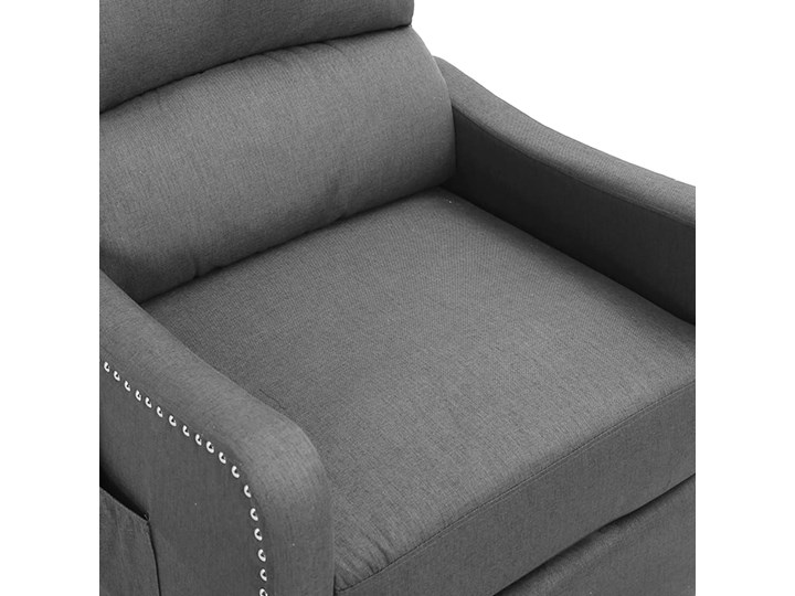 vidaXL Rozkładany fotel masujący, jasnoszary, obity tkaniną Fotel rozkładany Drewno Tworzywo sztuczne Metal Pomieszczenie Salon