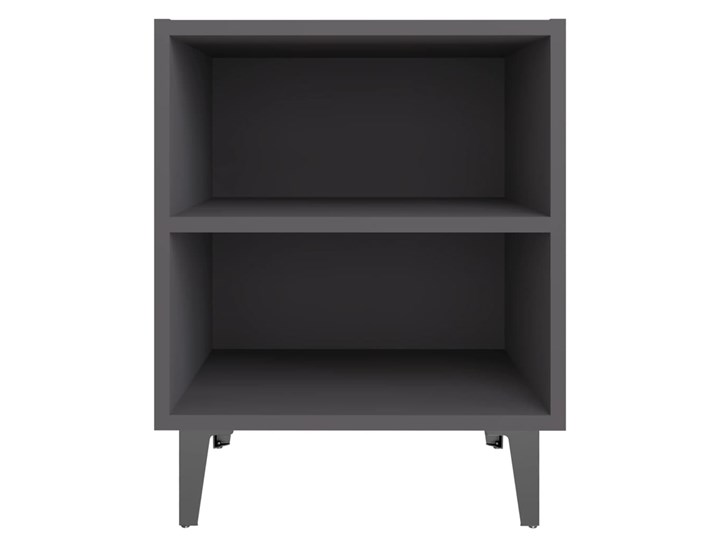 vidaXL Szafka nocna z metalowymi nóżkami, szara, 40x30x50 cm Płyta MDF Płyta meblowa Pomieszczenie Sypialnia Płyta laminowana Szerokość 40 cm Głębokość 30 cm Nocne Styl Industrialny