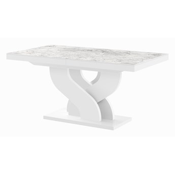 Stół rozkładany z marmurowym blatem Bella marmur/biały