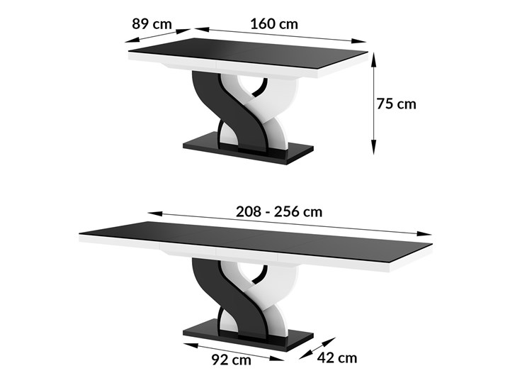 Stół rozkładany z marmurowym blatem Bella marmur/biały Kategoria Stoły kuchenne Płyta MDF Długość po rozłożeniu 260 cm