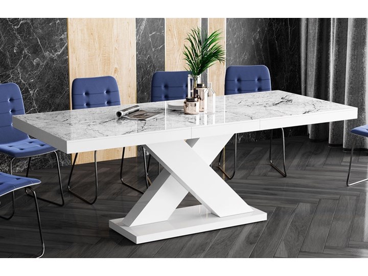 Marmurowy stół do jadalni Xenon marmur/biały Płyta MDF Pomieszczenie Stoły do jadalni Szerokość(n) 89 cm