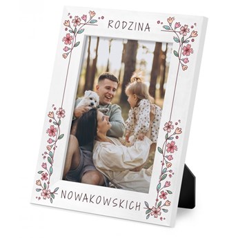 Ramka na zdjęcia biała z nadrukiem dla pary na ślub rocznicę par