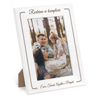 Ramka biała na zdjęcie z grawerem dla pary na parapetówkę ślub rocz