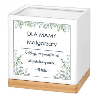 Personalizowana doniczka kwadratowa z napisem dla mamy