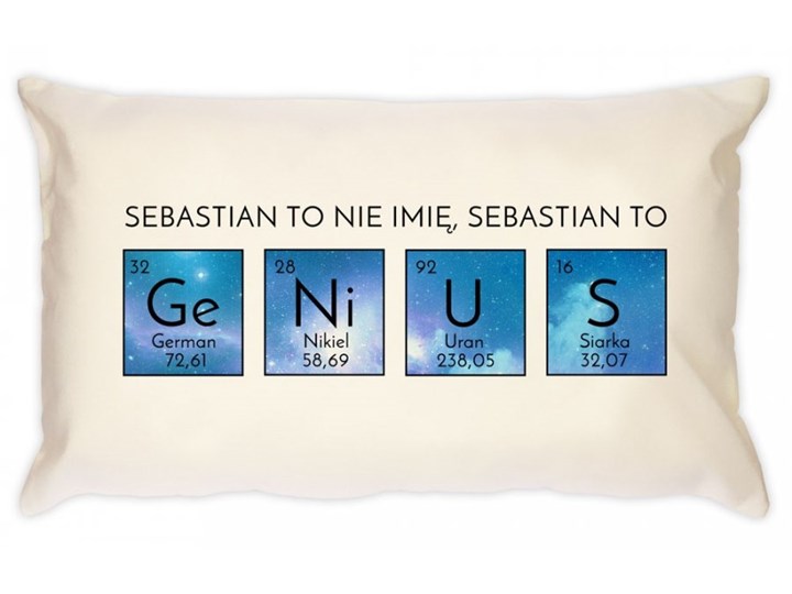 Poduszka personalizowana z nadrukiem dla geniusza chemika na