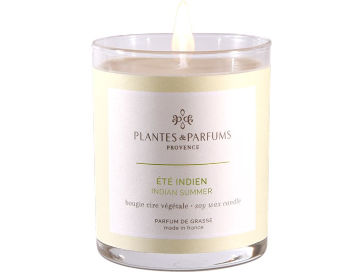 Świeca zapachowa perfumowana - Indian Summer - Babie Lato Kategoria Świeczniki i świece Szkło Drewno Kolor Beżowy