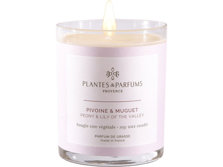 Świeca zapachowa perfumowana - Peony & Lily of the Valley - Piwonia z Konwalią Szkło Kategoria Świeczniki i świece Kolor Fioletowy
