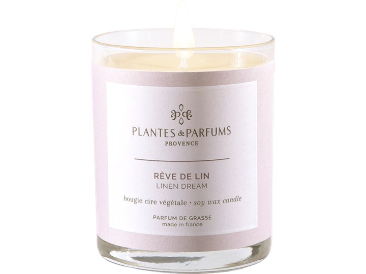 Świeca zapachowa perfumowana 180g - Linen Dream - Świeży Len Szkło Kategoria Świeczniki i świece
