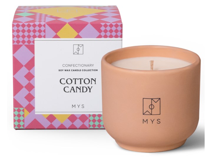 Świeca zapachowa MYS - Cotton Candy - 180g Kategoria Świeczniki i świece Ceramika Kolor Pomarańczowy
