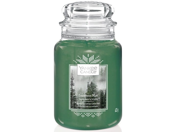 Świeca zapachowa Yankee Candle DUŻA - Evergreen Mist Kolor Zielony Kategoria Świeczniki i świece