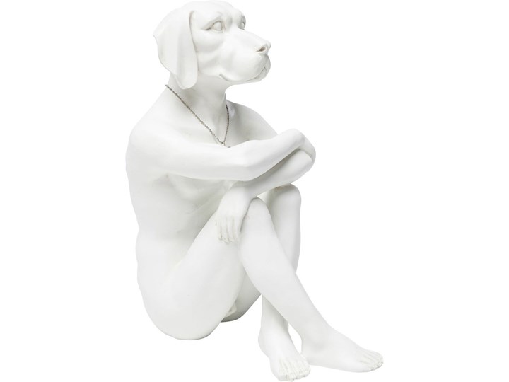 Figurka dekoracyjna Gangster Dog 26x33 cm kremowa Kolor Biały Zwierzęta Tworzywo sztuczne Kategoria Figury i rzeźby