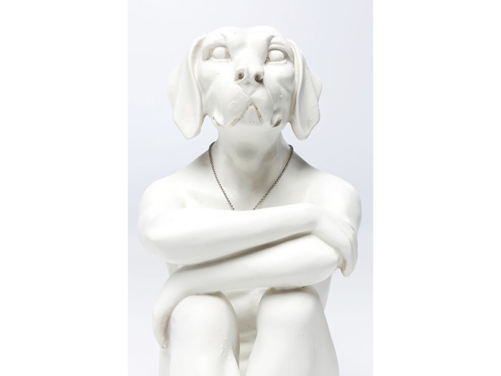 Figurka dekoracyjna Gangster Dog 26x33 cm kremowa Zwierzęta Tworzywo sztuczne Kolor Biały Kategoria Figury i rzeźby