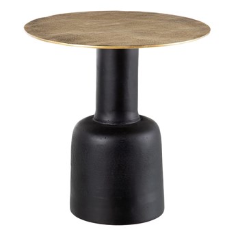 Stolik w kolorze jasnobrązowo-czarnym - wys. 47 x Ø 40 cm