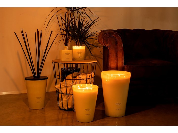 Świeca XL 600gr. Moroccan Cedar,Cereria Molla Kategoria Świeczniki i świece Szkło Świeca zapachowa Kolor Beżowy