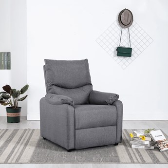 vidaXL Rozkładany fotel przed TV, elektryczny, jasnoszary, tkanina