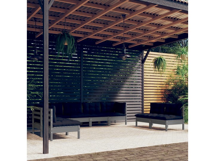 vidaXL 8-cz. zestaw wypoczynkowy do ogrodu, z poduszkami, sosnowy Drewno Zestawy wypoczynkowe Zawartość zestawu Sofa