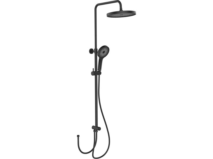 Kolumna prysznicowa z deszczownicą i słuchawką, czarna matowa, 120 cm, WENKO