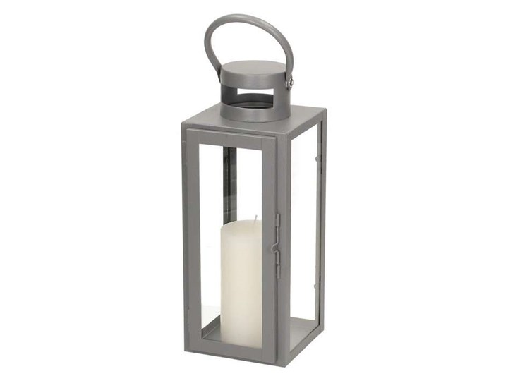 Lampion Elegance Grey 38cm, 11,5 x 38 cm Kolor Szary Szkło Metal Kategoria Świeczniki i świece