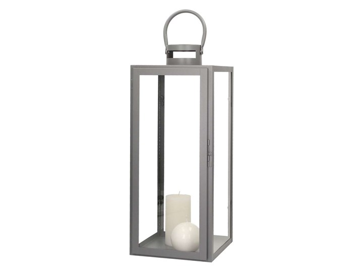 Lampion Elegance Grey 65cm, 17 x 17 x 17 Szkło Kolor Szary Metal Kategoria Świeczniki i świece