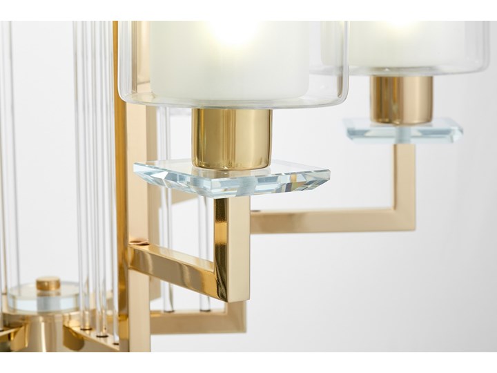 NOWOCZESNA LAMPA WISZĄCA ZŁOTA MANHATTAN Metal Szkło Lampa z kloszem Lampa z abażurem Kolor Złoty