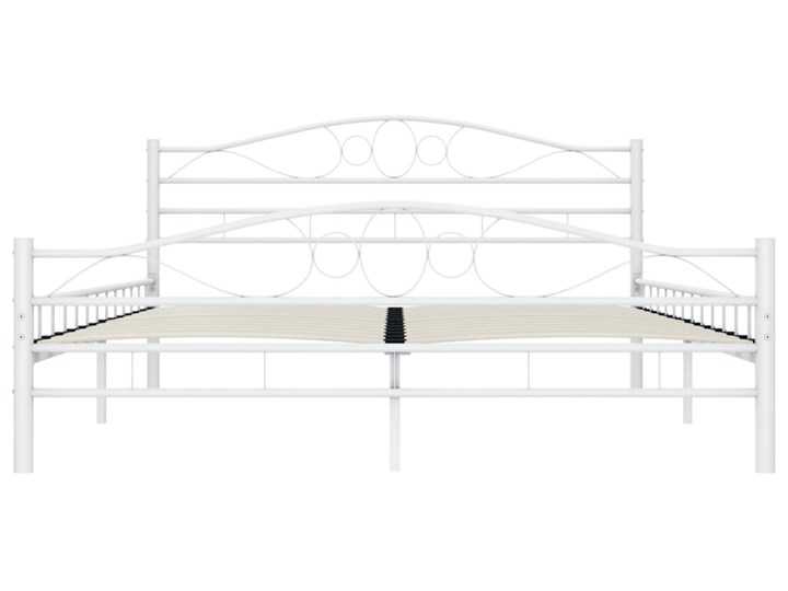 vidaXL Rama łóżka, biała, metalowa, 140 x 200 cm Łóżko metalowe Pojemnik na pościel Bez pojemnika Rozmiar materaca 140x200 cm