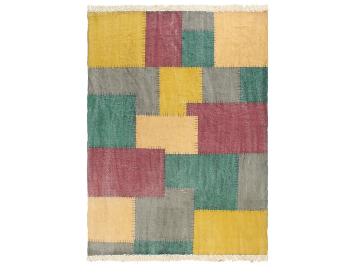 vidaXL Ręcznie tkany kilim, bawełna, 160x230 cm, z nadrukiem, kolorowy Dywany Dywaniki Prostokątny Pomieszczenie Salon