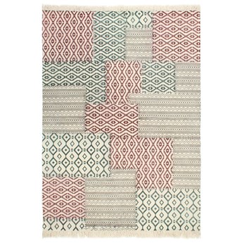 vidaXL Ręcznie tkany kilim, bawełna, 160x230 cm, z nadrukiem, kolorowy