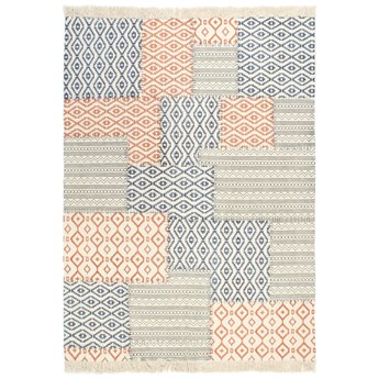 vidaXL Ręcznie tkany kilim, bawełna, 160x230 cm, z nadrukiem, kolorowy