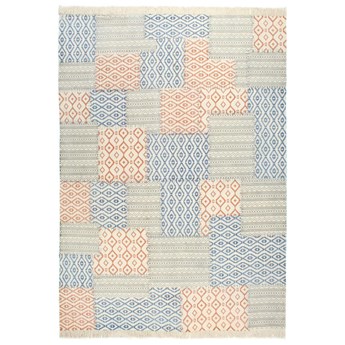 vidaXL Ręcznie tkany kilim, bawełna, 200x290 cm, z nadrukiem, kolorowy