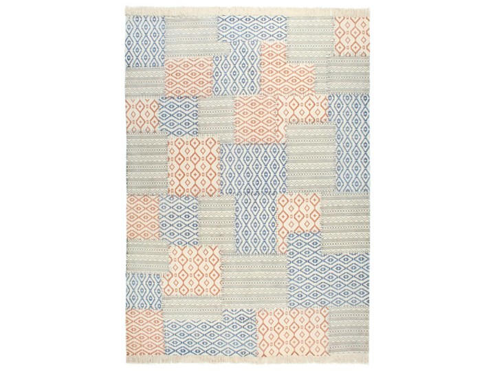 vidaXL Ręcznie tkany kilim, bawełna, 200x290 cm, z nadrukiem, kolorowy Pomieszczenie Sypialnia Dywaniki Kwadratowy Dywany Kolor Wielokolorowy