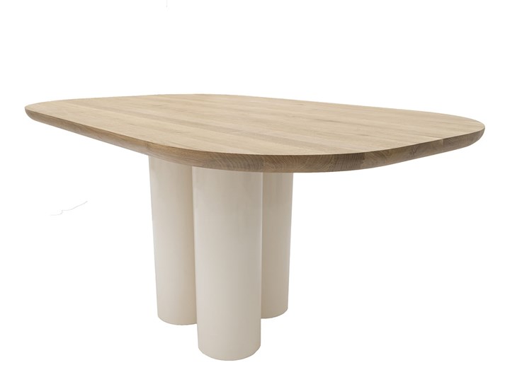 Stół drewniany object055 Stal Wysokość 76 cm Drewno Pomieszczenie Stoły do jadalni