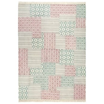 vidaXL Ręcznie tkany kilim, bawełna, 200x290 cm, z nadrukiem, kolorowy