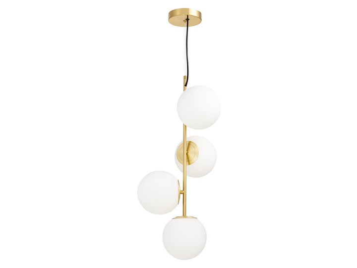 NOWOCZESNA LAMPA WISZĄCA MOSIĘŻNA STELVIO W4 Lampa z kloszem Lampa z abażurem Mosiądz Funkcje Brak dodatkowych funkcji Metal Szkło Pomieszczenie Salon