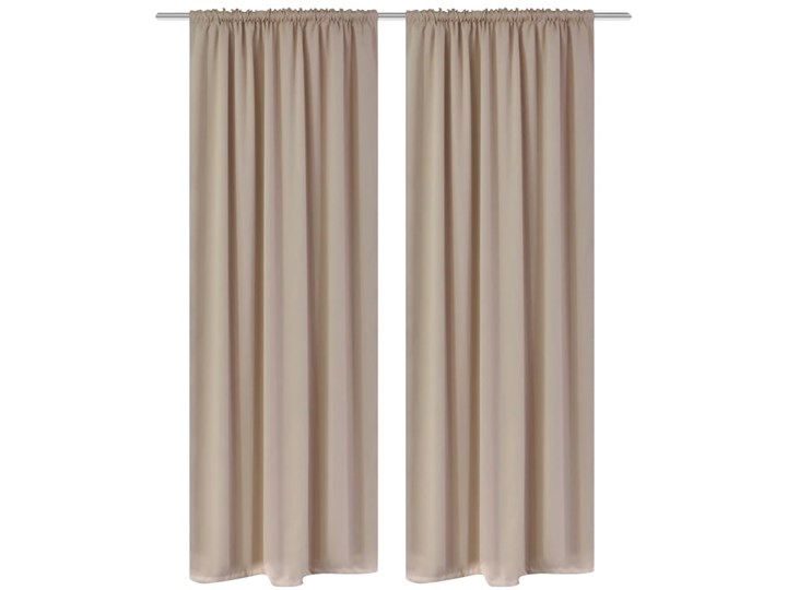 vidaXL 130374 Kremowe zasłony zaciemniające 135 x 245 cm, 2 sztuki Poliester Zasłona zaciemniająca 135x245 cm Mocowanie Szelki