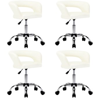 vidaXL Krzesła stołowe, 4 szt., białe, sztuczna skóra
