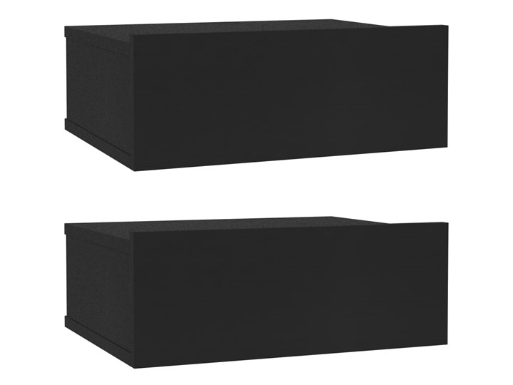 vidaXL Wiszące szafki nocne, 2 szt., czarne, 40x30x15 cm Głębokość 30 cm Uniwersalne Płyta laminowana Styl Tradycyjny Płyta MDF Płyta meblowa Szerokość 40 cm Kolor Czarny