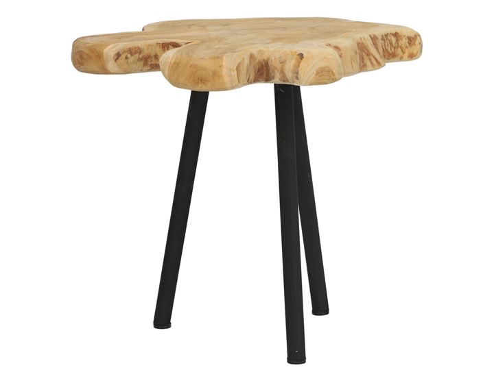 Stolik kawowy z nieregularnym blatem z drewna Picoture XL Kategoria Stoliki i ławy Wysokość 55 cm Drewno Metal Długość 55 cm Wysokość 45 cm Szerokość 55 cm Zestaw stolików Funkcje Z szufladami