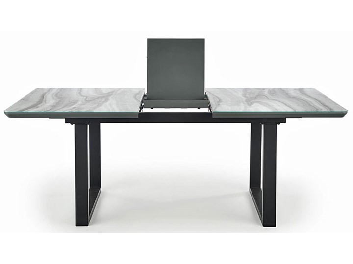 Stół rozkładany do salonu - Greti Marmur Szkło Stal Drewno Pomieszczenie Stoły do jadalni Wysokość 76 cm Płyta MDF Styl Glamour