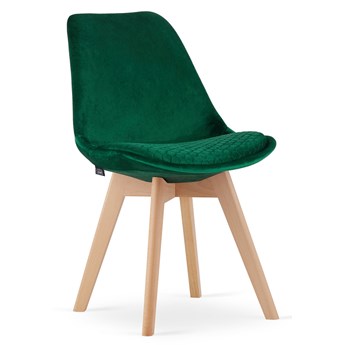 Komplet 4 szt. zielonych krzeseł tapicerowanych - Erden 3S