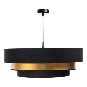 Czarno-złota welurowa lampa wisząca glamour - S454-Vrasa