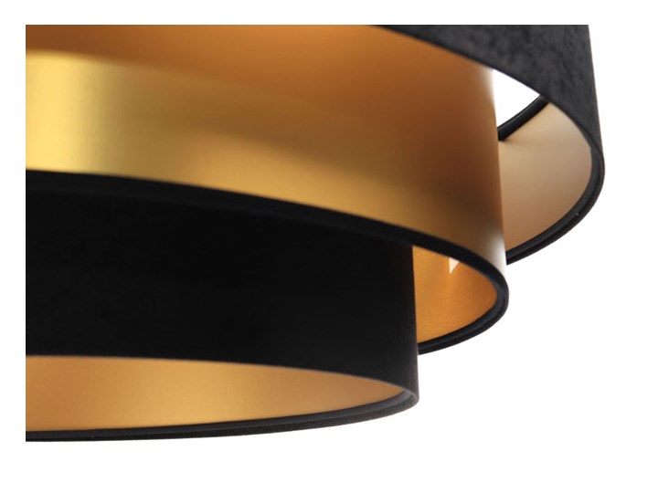 Czarno-złota welurowa lampa wisząca glamour - S454-Vrasa Tworzywo sztuczne Metal Tkanina Lampa z abażurem Pomieszczenie Kuchnia
