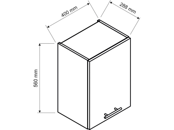 Szafka kuchenna górna z czarnym frontem - Erissa 3X 40 cm Płyta MDF Drewno Szafka wisząca Metal Regał Kategoria Szafki kuchenne