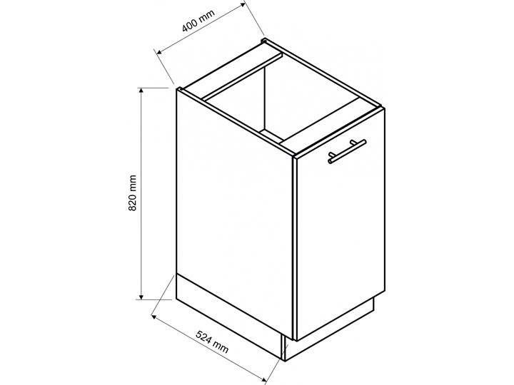 Szafka kuchenna dolna z półkami biała - Pergio 7X 40 cm Kolor Biały Drewno Regał Szafka dolna Szafka wisząca Kategoria Szafki kuchenne