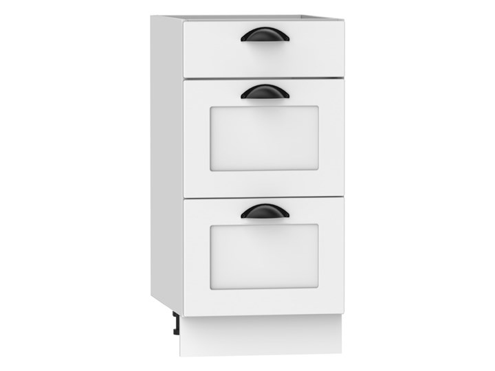 Biała szafka kuchenna dolna z szufladami - Pergio 8X 40 cm