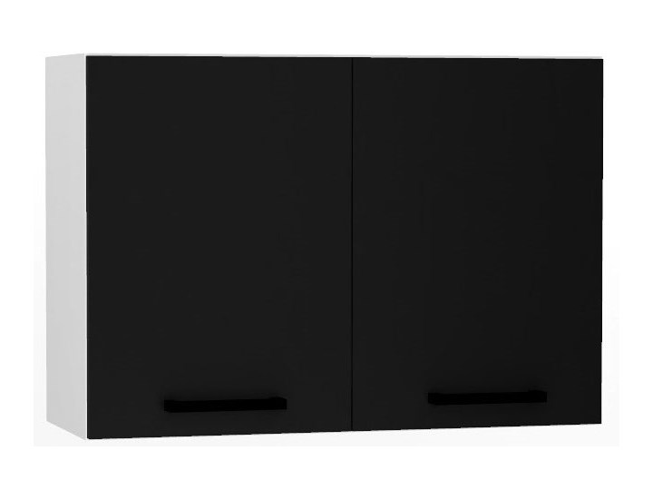 Czarna szafka kuchenna górna z podwójnymi drzwiami - Erissa 8X 80 cm Kolor Czarny Płyta MDF Drewno Metal Regał Szafka wisząca Kategoria Szafki kuchenne